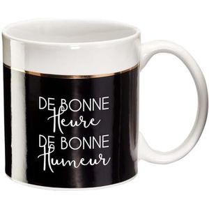 Draeger Paris - Mok origineel, mok met bericht, koffiekopje/porseleinen thee, goed uur en goed humormodel, capaciteit 350 ml, afmetingen 8 x 8,5 cm