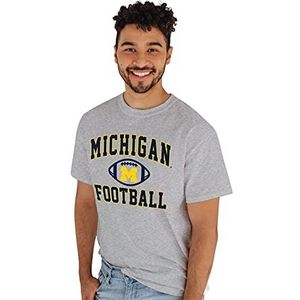 Blue 84 Heren T-shirt Voetbal, Michigan Wolverines Grijs, Medium
