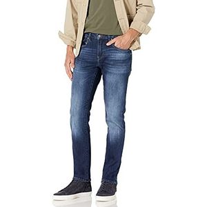 Buffalo David Bitton Men's Ash-x Slim Fit Denim Jean, Sanded and Faded Indigo, 42 32