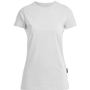 HRM Dames Luxe Ronde Hals T-Shirt, Wit, Maat L I Dames T-Shirt met Ronde Hals Gemaakt van 100% Biologisch Katoen I Dames Basic Shirt Wasbaar tot 60°C I Hoge Kwaliteit en Duurzame Dames Tops