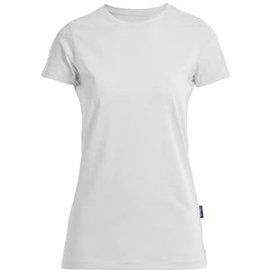 HRM Dames Luxe Ronde Hals T-Shirt, Wit, Maat XS I Dames T-Shirt met Ronde Hals Gemaakt van 100% Biologisch Katoen I Dames Basic Shirt Wasbaar tot 60°C I Hoge Kwaliteit en Duurzame Dames Tops