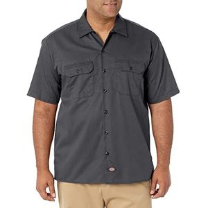 Dickies Werkhemd voor heren, korte mouwen, vrijetijdshemd, antraciet, S