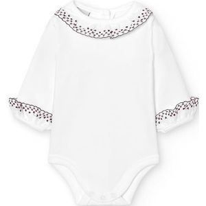 BABIDU Babybody met lange mouwen van 100% katoen met graskraag met kant, babybody van zachte, hypoallergene en ademende stof, uniseks kleding voor baby's en meisjes, voor het dragen