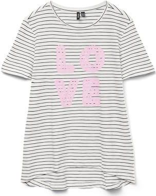 VERO MODA - VMSIMONE - T-shirt - Rosa/Zwart/Wit