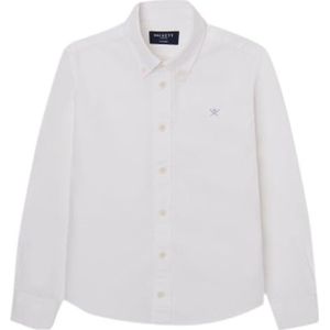 Hackett London Gewassen Oxford overhemd voor jongens, Wit (Optisch Wit), 11 jaar
