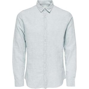 ONLY & SONS Herenhemd met lange mouwen, eenkleurig, Cashmere Blue, XL