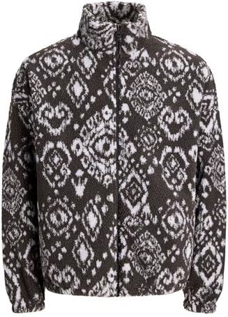 JACK & JONES Jorpaddy Teddy Full Zip Hn T25, asphalt, S