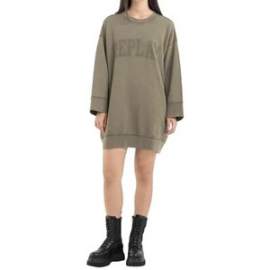 Replay Oversized sweatshirt voor dames, 234 Dark Olive, XL