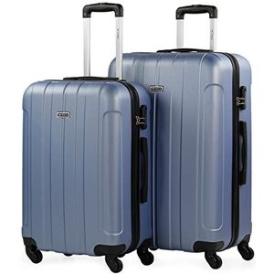 ITACA Harde koffer van ABS, reiskoffer, cabinekoffer, middelgrote koffer en grote koffer, telescoopgreep, 4 draaibare wielen en combinatieslot, Mauve, 63 cm + 73 cm, kofferset