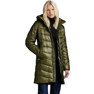 G-STAR RAW Slim Hooded Long Coat Damesjack, groen (shadow olive D24677-D418-B230), XS