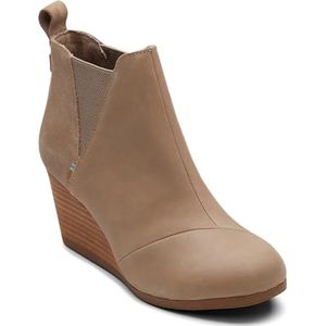 TOMS Makenna Mid Kalf Laarzen voor dames, Taupe Grijs Leder Suede, 42 EU