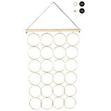 Rayher 46580000 Hangplank ringen, 42 x 62 cm, 24 gouden metalen ringen 10 cm ø, geschikt als adventskalender