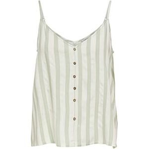 Bestseller A/S Dames ONLASTRID Singlet WVN NOOS Top, Cloud Dancer/AOP: Dessert SAGE Stripe, 44, Cloud Dancer/Aop:dessert Sage Stripe, 44