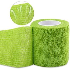5 rollen/set zelfklevende bandage waterdicht vasthouden Stick bandage Self Grip Roll stretch atletische tape voor enkelverstuikingen & zwelling (groen)