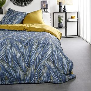 Today Beddengoedset voor tweepersoonsbed, 220 x 240 cm, katoen, bedrukt, blauw met bloemenpatroon