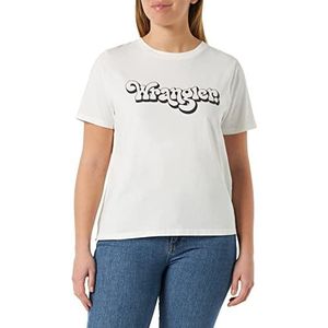 Wrangler Dames Regular Tee T-shirt, WORNWHITE, Small, Wornwhite, S