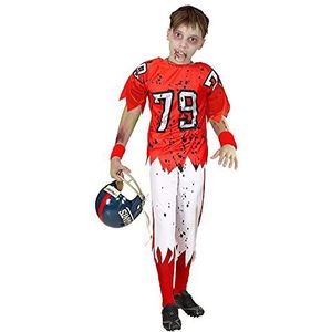 Widmann - Kinderkostuum Zombie American Football Player, spiershirt en broek, Halloween, carnaval, themafeest, 140