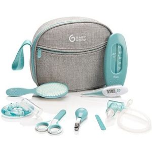 BabyMoov baby-toilettas – verzorging set voor baby 's 9 4-delig, met Digitaal koortsthermometer, neuszuiger, Blauw-Turquoise