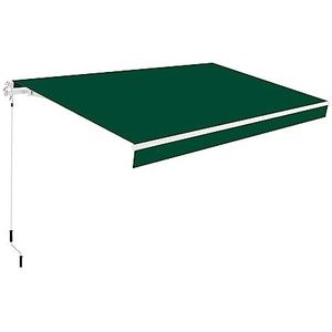 SmartSun Klassiek zonnezeil, compleet 3 x 2 m, kleur: groen, polyester, frame van aluminium, kantelbaar, zwengel inclusief, luifel, terras, tuin, balkon