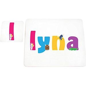 Little helper deken met Coaster illustratieve stijl bont met de naam meisjesnaam Lyna