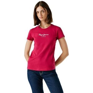Pepe Jeans Nieuw Virginia SS N T-shirt voor dames, roze (Penn Pink), L, Roze (Penn Pink), L