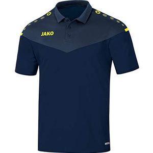 JAKO Heren Champ 2.0 Polo, marine/donkerblauw/neongeel, L