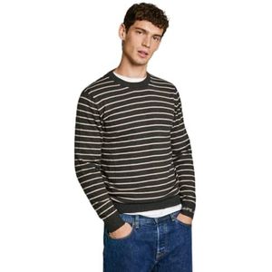 Pepe Jeans Heren New Andre Strepen, Knitwear, Grijs, S, Grijs (Donkergrijs Marl), S