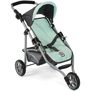 Bayer Chic 2000 - Poppenbuggy Lola, joggingbuggy, poppenwagen, melange antraciet, mint, 612-67, 70 x 33 x 62 cm