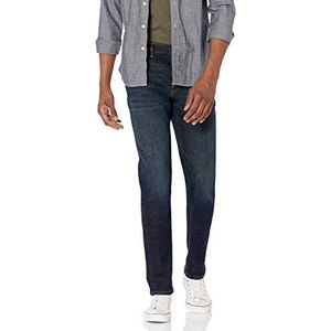 Amazon Essentials Men's Spijkerbroek met slanke pasvorm, Donker indigo, 42W / 32L