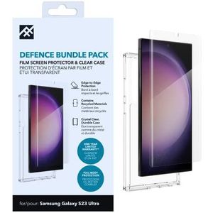 ZAGG iFrogz Defensie-beschermhoes compatibel Samsung Galaxy S23 Ultra, bonusschermbeschermer, duurzaam, klikbestendig, antislip, slank, gerecycled, helder