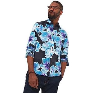 Joe Browns Helder oversized overhemd met bloemenprint, zwart, klein, Zwart, S
