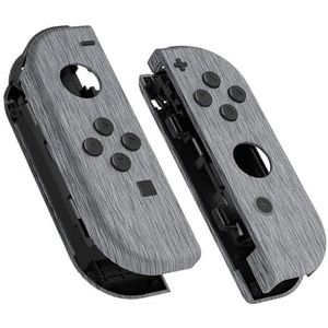 eXtremeRate Cover Grip Behuizing Joycon Controller met Knoppen Kit, DIY Vervangende Shell Case voor Nintendo Switch&Switch OLED Joycon(Geen Joycon)-Geborsteld Zilver
