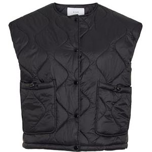 Vila Visibiria S/L Pocket Waistcoat voor dames, zwart beauty, 38