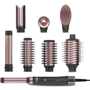 Cecotec AirGlam Gyro CeramicCare 8-in-1 haarstyler, 8 koppen, 1500 W, 110.000 omw/min, maakt je haar glad en lokt je haar, borstelloze motor, rotatiefunctie en keramische coating en keratine