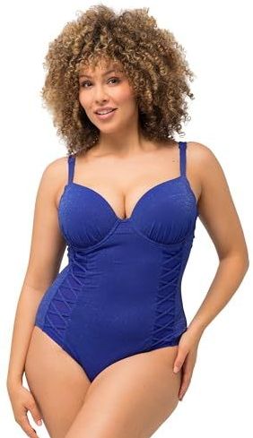 Ulla Popken - Badpak - Donkerblauw - Full Cup - Met Beugel - Effen