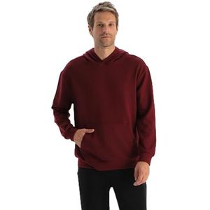 Dagi Heren Bordeaux Modal Sweatshirt met capuchon, 2XL, bordeaux, XXL