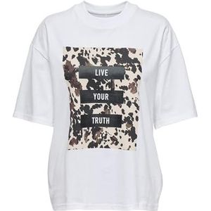 Onlriri S/S AOP Print Top Box JRS, wit (bright white), XS