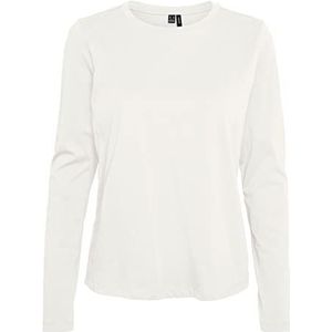 VERO MODA Dames Vmpaula L/S Noos T-shirt, wit (snow white), XS