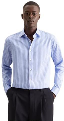 Seidensticker Zakelijk overhemd voor heren, regular fit, gemakkelijk te strijken, Kent-kraag, lange mouwen, 100% katoen, blauw, 38