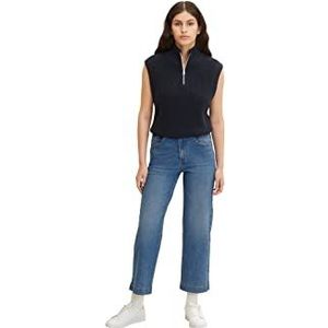 TOM TAILOR Dames Culotte jeans met hoge taille 1032666, 10281 - Mid Stone Wash Denim, 36W / 28L