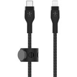Belkin BoostCharge Pro Flex USB-C naar Lightning-kabel, gevlochten (2 m), MFi-gecertificeerd (20W), Power Delivery oplaadkabel voor iPhone 14/14 Plus, 13, 12, Pro, Max, mini, SE, iPad enz. (zwart)