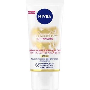 NIVEA Luminous630® Anti-vlek-handcrème, 50 ml, anti-aging handcrème voor het verminderen en voorkomen van vlekken, met SPF 15