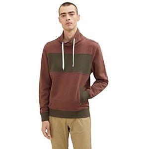 TOM TAILOR Hoodie sweatshirt met strepen Uomini 1034405,30872 - Chili Oil Red Green Finestripe,S