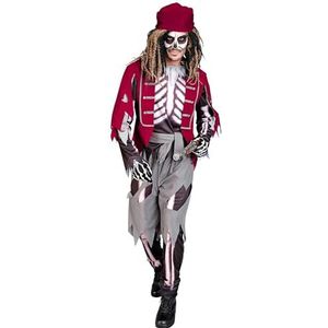 Widmann - Kostuum skelet piraat, geest, captain, vrije buiter, piratenkostuum heren