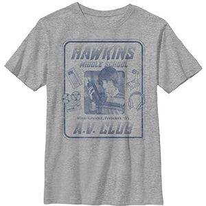 Stranger Things Unisex Kids Mike Hawkins Av President T-shirt met korte mouwen, Heather Grey, eenheidsmaat, Heather Grey, Eén maat