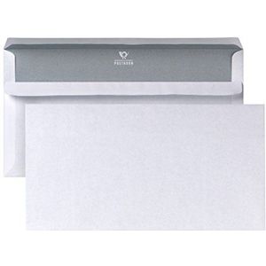 POSTHORN Compacte envelop (1000 stuks), zelfklevende envelop zonder venster, witte enveloppen met grijze binnendruk, 125 x 235 mm, 80 g/m²