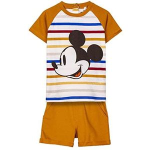 Mickey Mouse 2-delige set - T-shirt en korte broek - Maat 18 maanden - Gemaakt van 100% katoen - Koel en comfortabel - Knoopsluiting - Origineel product Ontworpen in Spanje