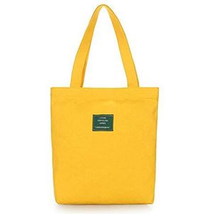 Local Makes A Comeback - tas van linnen, voor schouders, casual opslag, boodschappen en scholen, geel, 1 stuk