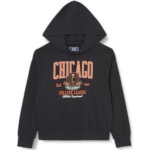 JACK&JONES JUNIOR JORCHARGE Washed Sweat Hood LN JNR Sweatshirt voor jongens, zwart, 152, Zwart, 152