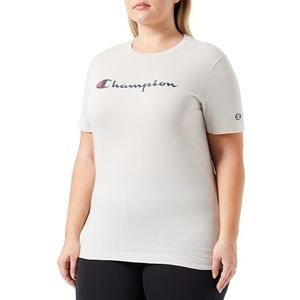 Champion Legacy American Classics W-Light Cotton Jersey S-s Regular Crewneck T-shirt voor dames, Zilver Grijs, L